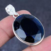 London Blue Topaz Gemstone Handmade 925 Sterling Silver Gift Pendant 1.77  E1A52