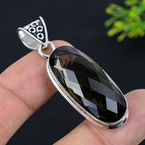 Smoky Topaz Gemstone Handmade 925 Sterling Silver Jewelry Pendant 2.05  k6T92