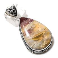 Laguna Lace Agate Gemstone Handmade 925 Sterling Silver Pendant 2.25  K1A76