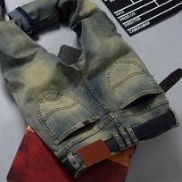 Men'S Jeans Slim Fit Elastic Small Straight Leg Pants For All Seasons 28