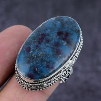 Ruby Fuchsite Gemstone Handmade 925 Sterling Silver Jewelry Ring Size 9 L6Z06