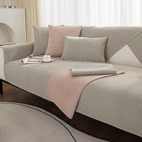 Medvilninis lininis sofos užvalkalas kilimėlis Visų sezonų universalus audinys Sofos rankšluostis svetainei Vienspalvis neslystantis sofos apsauginis dėklas 70x70cm gray
