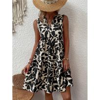 Plus Size Swing Midi Dress Waist Belt A-Line Women Bohemia Long Robe Beach  Ruffle Cap Sleeveless Wrap V Neck Sundress XXXXXL juoda