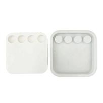 Four Holes Candlestick Silicone Mould Plasters Resin Making Molds Square Shape Candle Holder Gypsum Mold Table Decors