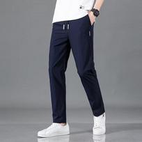 Drawstring Wide Leg Tide Heavyweight Casual Sweatpants Men's Loose Sports Korean Trend Spring and Autumn Pants Plus Size S mėlyna