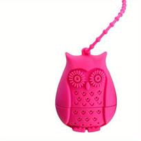 2pcs Owl Tea Bags, Silicone Tea Bags, Small Tea Brewer, Durable Tea Drainer for Home, Restaurant Use 2pcs rožinė raudona spalva