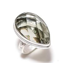 Natural White Topaz Gemstone Handmade 925 Sterling Silver Jewelry Ring S.9 k5R79