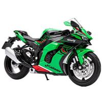 1/12 Kawasaki ZX-10R Motociklas Automobilis Žaislinis Modelis Lydinio Liejinys su Garsu ir Šviesa Galinio Rato Pakaba Transporto Priemonių Modeliai Kolekcionuoti Dovanos žalia