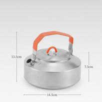 1 l lauko stovyklavimo virdulys, lengvas nerūdijančio plieno vandens puodas, patvarus nešiojamas Camp arbatos virdulys Silver kettle 1L