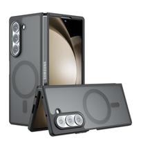 Samsung Galaxy Z Fold6 Fold 6 5 Fold5 Matinis Atsparus pirštų atspaudams Smūgiams atsparus TPU Magnetinis Dėklas Apsauga nuo kritimo Negelstantis Galinis Dangtelis Korpusas Z Fold5 skaidri juoda spalva