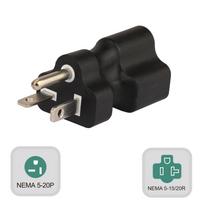 5-20P į 5-15/20R Kintamosios srovės maitinimo adapteris 3 gnybtai Lizdo adapteris Kištukinis į rozetę Pasidaryk pats Perlaidomas maitinimo jungties adapteris black