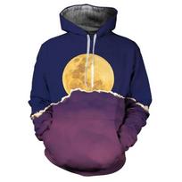 Galaxy Space Grafiniai Hoodies Vyrams 3D Mėnulio Spausdinimo Hoodies Vaikams Juokingi Hoodies Moterims Madingi Puloveriai Drabužiai S blue