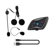 T2 Motociklo domofonas IP65 Neperšlampamas HiFi Garsas Ilgas budėjimo laikas Su Bluetooth suderinama 5.1 motociklo šalmo ausinė skirta važinėti dviračiu 1pc juoda