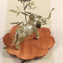 Brass Elephant Figurine Tabletop Decoration Thai Ornament Vintage Small Animal Statue