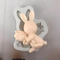 Velykų zuikutis Silikoninis „Pasidaryk pats“ Šokoladinio pyrago kepimo įrankis Klijų lašinimas B beige