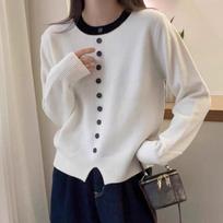 Fashion Elegant Casual Knitted Sweater Women Autumn and Winter Long Sleeve Solid Warm Pullover Sweaters Women Tops Vintage Round Neck Knitwears 24839 One Size balta
