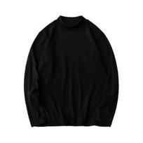 Ruduo Žiema Vyriškas apatinis sluoksnio viršus Slim Fit Storas pliušinis pusiau aukštos apykaklės megztinis Tampri XL juoda