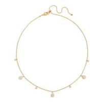 Women's Fashion Link Chain Necklace Exquisite Waterdrop Shape Geometric Zircon Tassel Choker Party Anniversary Birthday Gift 40cm auksas