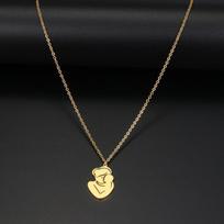 Stainless Steel Necklaces Family Mother Child Hug Pendant Chain Choker Charm Fashion Necklace For Women Jewelry Birthday Gifts 45cm auksas