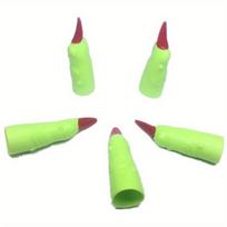 Halloween Prop Random Color Witch Ghost Holiday Party Decora Environmenatal Protection Zombie Fake Fingers Witch Nail Set Cover 5pcs šviesiai žalios spalvos