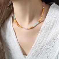 Natural Stone Multi-Colored Abacus Beads, Powder Spar, Round Beads, Beaded Handmade Necklaces, Empress Dowager West Personalized Versatile Jewelry
