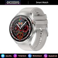 SACOSDING New AMOLED Smart Watch Men Bluetooth Call AI Voice Assistant ECG Body Temperature Health Monitor SOS Sports Fitness  Smartwatch gray