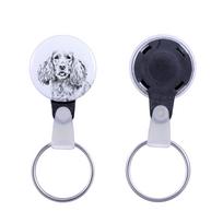 English Cocker Spaniel - keychain with a dog portrait, pendant with the brand's own Art-Dog graphics white