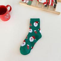 Kalėdinės kojinės Unisex vidurio blauzdos kojinės Mielos animacinės ilgos kojinės rudens ir žiemos medvilninės madingos prekės ženklo gatvės apranga Raudona one size žalia