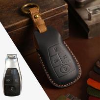 Crazy Horse Leather Car Key Cover Case Keyring Bag for BAIC X7 BJ40 Senova D50 D70 X55 X65 EU5 EU7 Fob Protector Keychain Holder ruda
