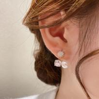 New Stud Earrings Korean Delicate Simple Micro Pave Zircocn Pearl Small Brincos Feminino
