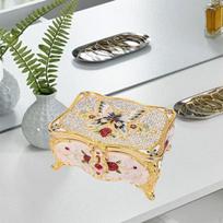 Europietiško dizaino papuošalų dėžutės auskarų laikiklis, lengvas, prabangus, moteriškas niekutis Gold White