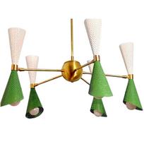 Perforated  Diablo Shades Modern Pendent 5 Arms 10 Light Mash Lamp Premium Quality Light Fixture 36 Inches Diameter auksinė