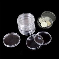 10 vnt 50 mm skaidrūs apvalūs dėklai monetų laikymo kapsulės laikiklis apvalus plastikinis dėklas gray