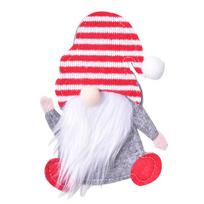 Simple Knife and Fork Bag Christmas Decorations Cartoon Dwarf 3D Cutlery Pouch Creative 1Pcs No-Face Doll Santa Claus Decorative Items Striped Hat Style