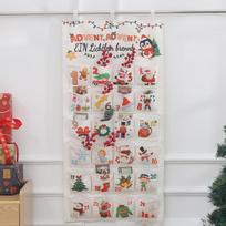 Christmas Advent Calendar with 24 Pockets Hanging Storage Bag Portable Decoration for gray