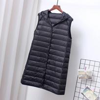 Women Sleeveless Puffer Waistcoat Autumn Winter Ultra Light Hooded Down Vest Female Seamless Duck Down Coat S juoda