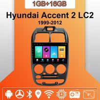 Automobilinis radijas Android Auto Carplay Hyundai Accent 2 LC2 1999-2012 Multimedijos grotuvas Pagrindinis įrenginys Stereo GPS navigacija BT WIFI 1+16GB 1+16GB orange