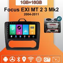 Automobilinis radijas Android Auto Carplay Ford Focus EXI MT 2 3 Mk2 Mk3 2004-2011 Multimedijos grotuvas Pagrindinis blokas Stereo GPS navigacija BT WIFI 1+16GB 1+16GB,AT juoda