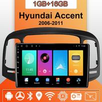 Android Carplay Automobilinis Radijas Hyundai Accent 2006-2011 Multimedijos Grotuvas Pagrindinis Įrenginys Stereo GPS Navigacija BT WIFI 2+32GB 1+16GB juoda