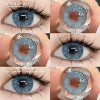 FUNSACHY 2Pcs New Colored Contact Lenses Soft Nautral Lenses Beauty Pupil Blue Eyes Makeup Blue High Quality Lens Yearly Eye Len
