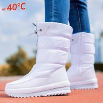 Fleece Moteriški Sniego Batai Neslystantys Šilti Vidutinio Ilgio Auliuko Sutirštinti Laisvalaikio Medvilniniai Batai Neslystantys Didelio Dydžio Moteriški Medvilniniai Batai 42 red