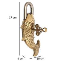 Art Handmade Padlock with Lock 2 Keys Universal Fish Escutcheon Lock