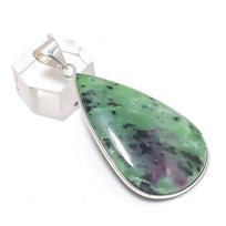 Natural Ruby Zosite Gemstone 925 Sterling Silver Jewelry Pendant 2.21  V9i70