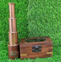 Marine Pirate Telescope Nautical 6  Spyglass with Wooden Box