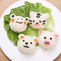 1 rinkinys „Pasidaryk pats“ mielas mažas lokys ryžių kamuoliukų forma, bento suši nori ryžių forma, dekoras beige