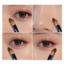 Angled Highlighter Brush Face Contour Foundation Concealer Brush Slope Shape Synthetic Hair Foundation Fingertip Makeup Brush brown