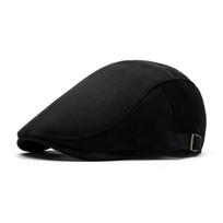 Autumn Winter Berets Men's Retro Cap Women Painter's Cap British Newsboy Capsol juoda