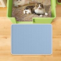 Cat Litter Mat EVA Double Layer Floor Carpet Pet Pad Less Waste Washable white