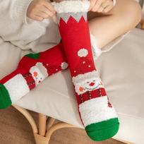 Žieminės Kalėdinės Kojinės Grindinės Kojinės Sniego Kojinės Mėnulio Kojinės Pliušinės Koralinio Velveto Kojinės Namų Miego Kojinės Šiltos Moteriškos Kojinės average size red