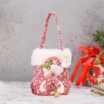 Doll Christmas Gift Bag Apple Stocking Stuffer Portable Decor Candy Snowman white
